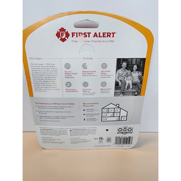 First Alert Slim Photoelectric Smoke and Fire Alarm with 10-Year  Battery PR710 - Picture 2 of 2